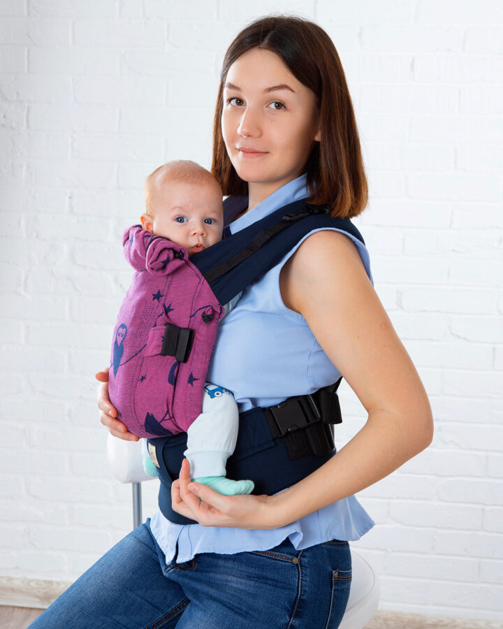 Ergonomiskā soma TeddySling Mini LUX Birds - bērna pārnēsāšanas soma, slings, ergosoma, ergonomiskā ķengursoma
