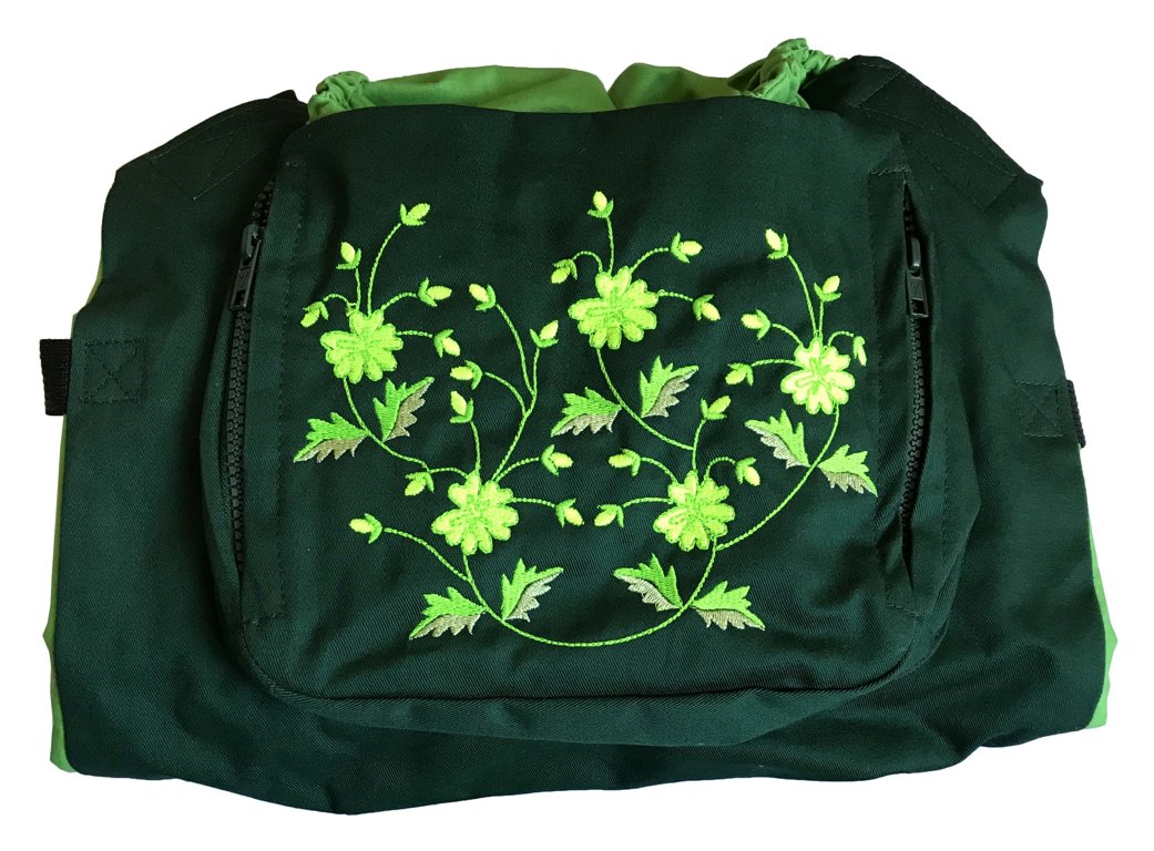 Ergonomiskā soma MB design - Green Field - bērna pārnēsāšanas soma, slings, ergosoma