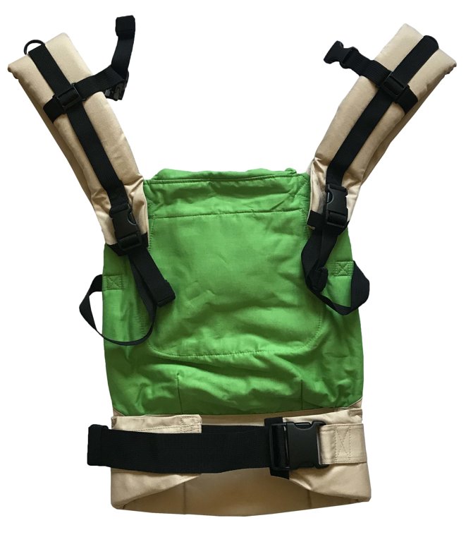 Ergonomiskā soma MB design - Beige Green - bērna pārnēsāšanas soma, slings, ergosoma