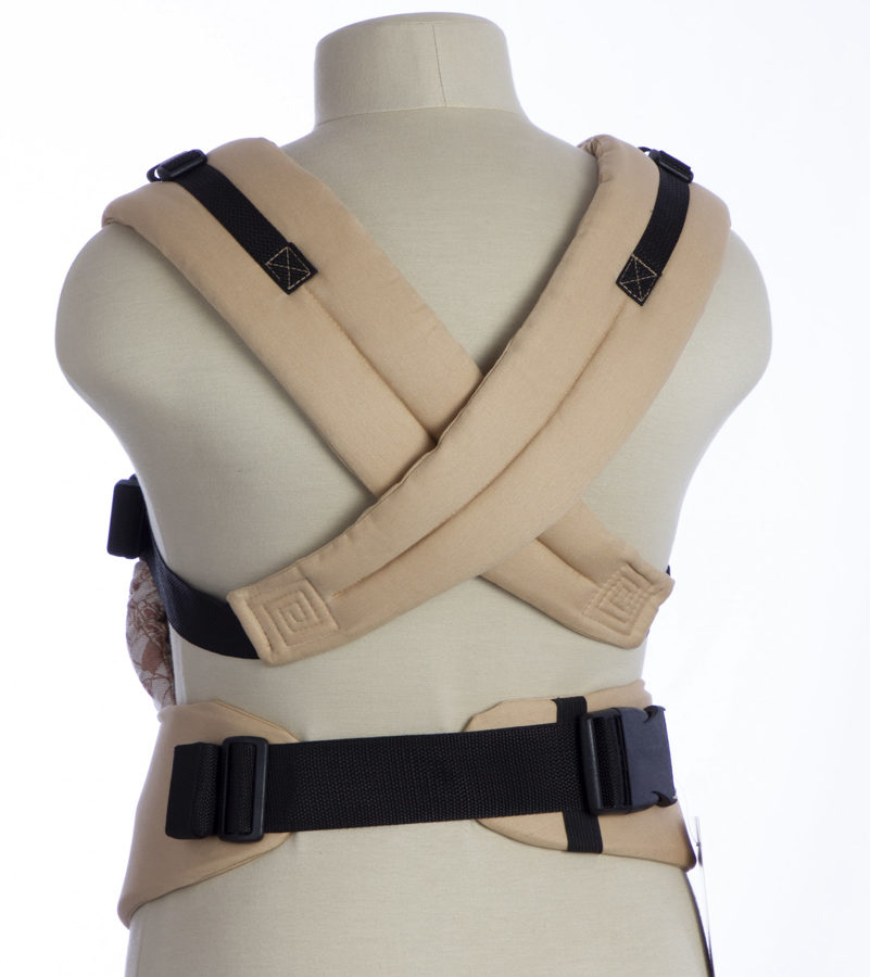 Ergonomiskā soma TeddySling Mini LUX Beige - bērna pārnēsāšanas soma, slings, ergosoma, ergonomiskā ķengursoma