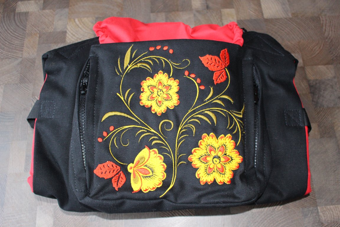 Ergonomic baby carrier Red Flowers - sling, backpack
