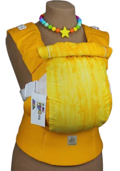 Ergonomiskā soma TeddySling LUX Yellow - bērna pārnēsāšanas soma, slings, ergosoma, ergonomiskā ķengursoma