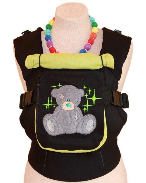Ergonomiskā soma TeddySling Teddy in Stars (ar kabatu) - bērna pārnēsāšanas soma