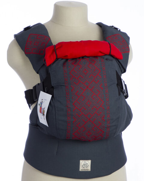 Эргономичный рюкзак TeddySling LUX Grey ornament (с карманом и накладками на лямки) - слинг, эрго-рюкзак, эргономичная сумка кенгуру