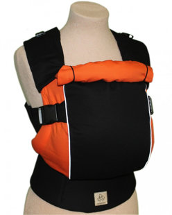 Ergonomiskā soma TeddySling  LUX Avrora Orange ar atstarotājiem  - bērna pārnēsāšanas soma, slings, ergosoma, ergonomiskā ķengursoma