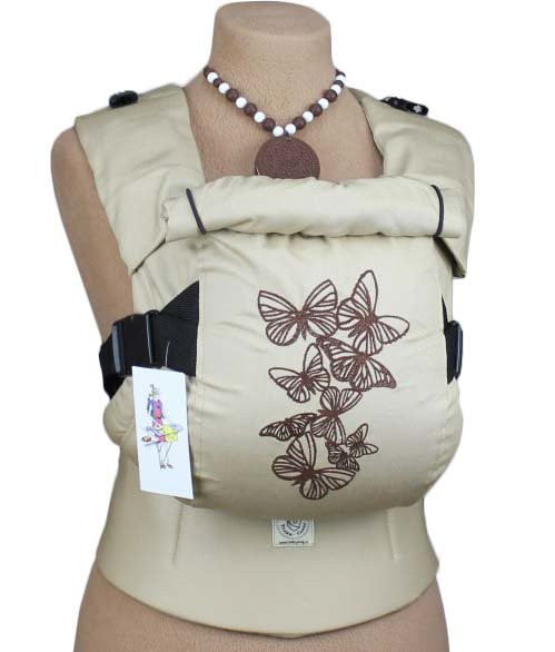 Эргономичный рюкзак TeddySling Beige Butterflies LUX - слинг, эрго-рюкзак, эргономичная сумка кенгуру