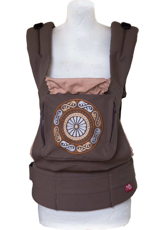 MB Design Tragerucksack mit einer Tasche – Brown Mandala – Sling, Tragerucksack, Tragesack 