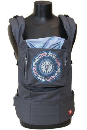 Эрго рюкзак слинг Grey Mandala с накладками на лямки