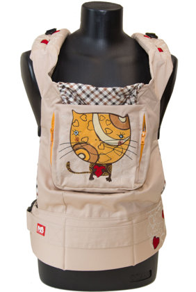 Ergonomiskā soma MB design - Cat - bērna pārnēsāšanas soma, slings, ergosoma