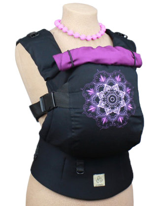 Ergonomiskā soma TeddySling LUX Purple Magic (ar kabatu) - bērna pārnēsāšanas soma