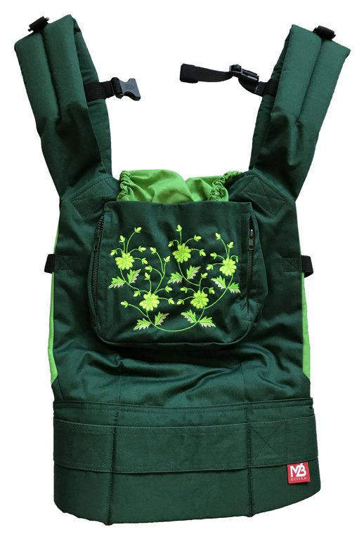 MB Design Tragerucksack mit einer Tasche – Green Field – Sling, Tragerucksack, Tragesack 