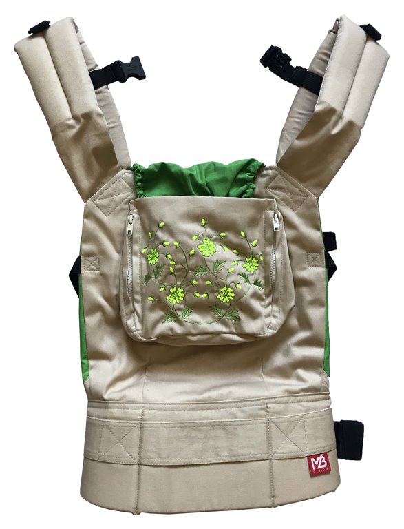 MB Design Tragerucksack mit einer Tasche – Beige Green – Sling, Tragerucksack, Tragesack 