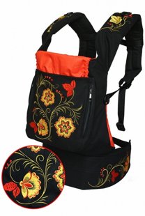 MB Design Tragerucksack mit einer Tasche – Red Flowers – Sling, Tragerucksack, Tragesack 