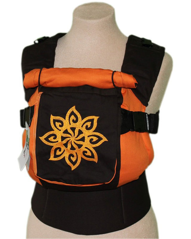 Ergonomiskā soma TeddySling LUX Sun (ar kabatu) - bērna pārnēsāšanas soma, slings, ergosoma, ergonomiskā ķengursoma