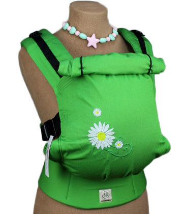 Эргономичный рюкзак TeddySling - Green daisy - слинг, эрго-рюкзак, эргономичная сумка кенгуру