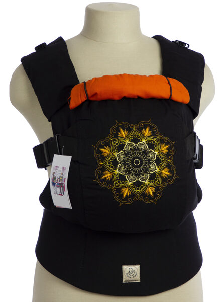 Ergonomic baby carrier TeddySling LUX with pocket - Orange Magic