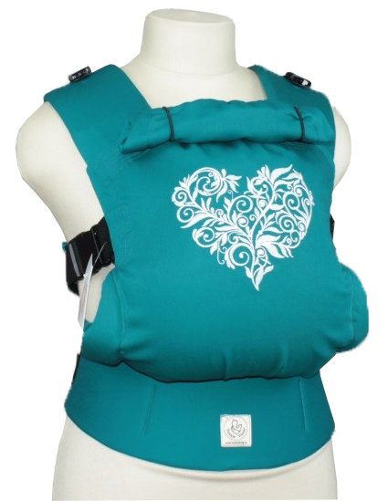 Эргономичный рюкзак TeddySling - Turquoise heart - слинг, эрго-рюкзак, эргономичная сумка кенгуру
