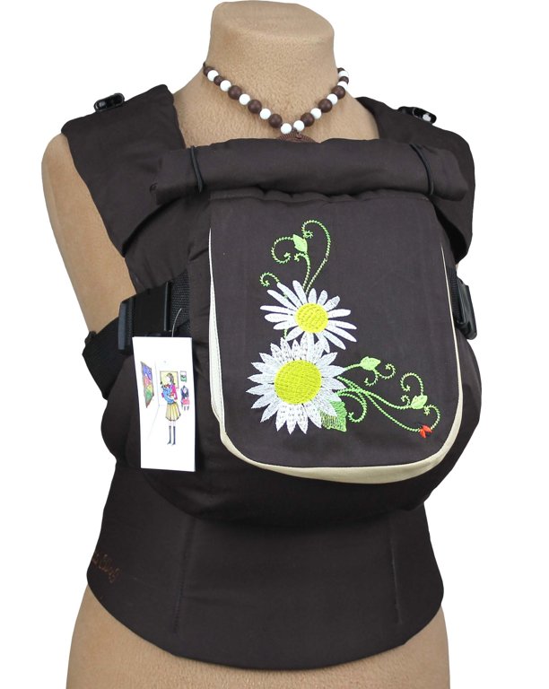 Ergonomiskā soma TeddySling LUX Daisy (ar kabatu) - bērna pārnēsāšanas soma, slings, ergosoma, ergonomiskā ķengursoma