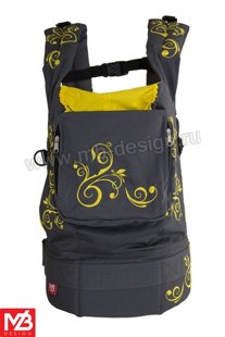MB Design Tragerucksack mit einer Tasche – Yellow Flowers – Sling, Tragerucksack, Tragesack 