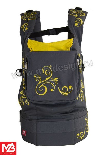 Ergonomic baby carrier Yellow Flowers - sling, backpack